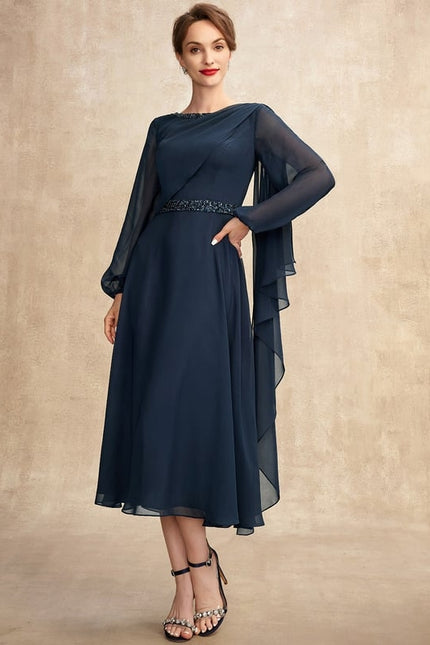 Robe Midi Mousseline Sophistiquée - gallery 4
