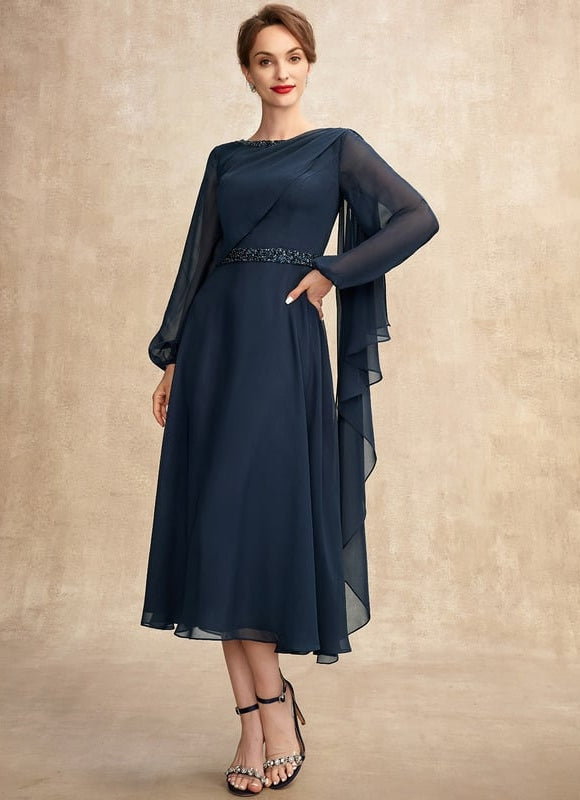 Robe Midi Mousseline Sophistiquée - gallery 4