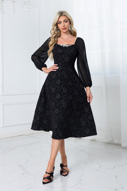 Robe Midi Col Carré - gallery 1