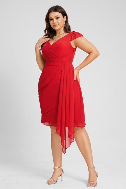 Robe Midi Rouge Éthérée - gallery 5