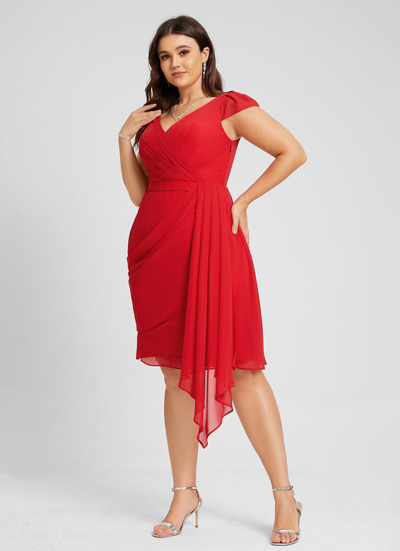 Robe Midi Rouge Éthérée - gallery 5