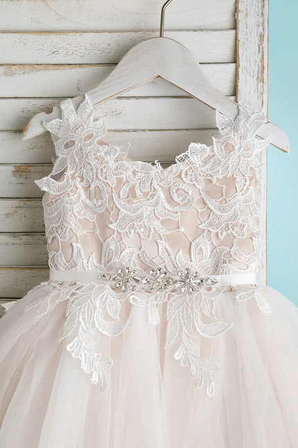 Robe Midi Enfant Dentelle Blanche - gallery 7