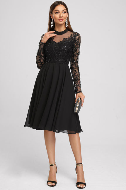 Robe Midi Grise Éclatante - gallery 2
