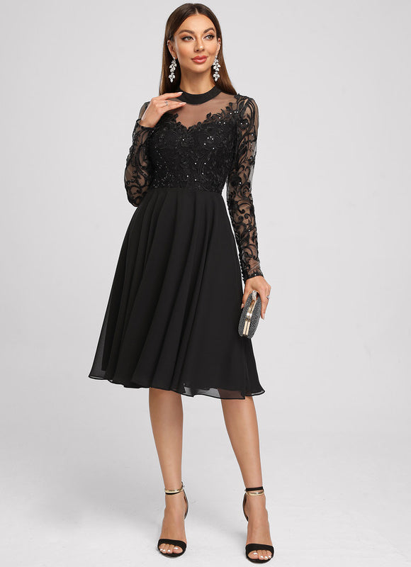 Robe Midi Grise Éclatante - gallery 2