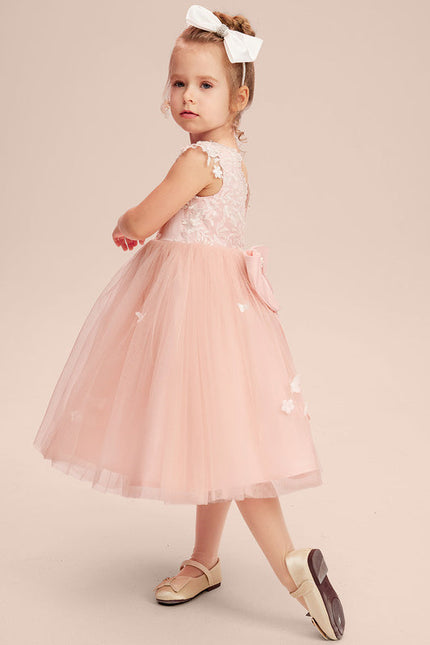 Robe Midi Enfant Rose Poudré - gallery 2