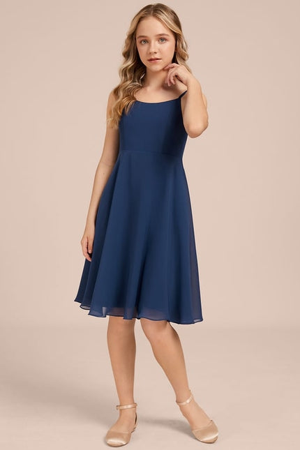 Robe Midi Évasée Marine - gallery 4
