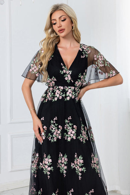 Robe Midi Évasée Fleurie - gallery 2