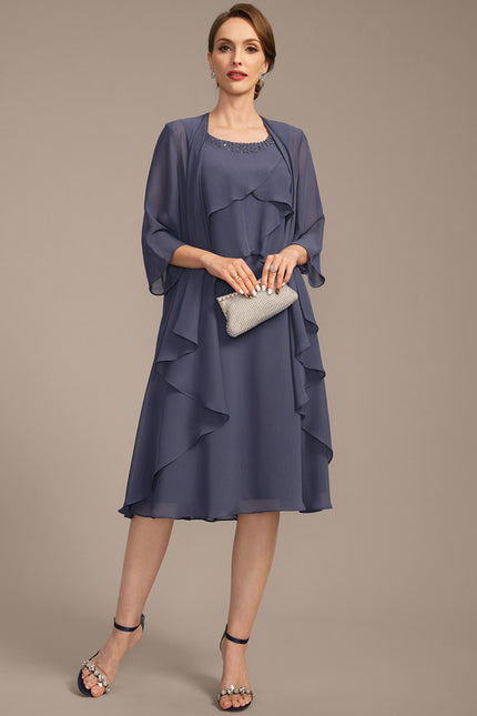 Robe Midi Mousseline Drapée - gallery 2