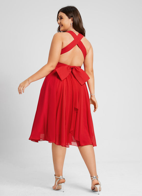 Robe Midi Rouge Élégance - gallery 5