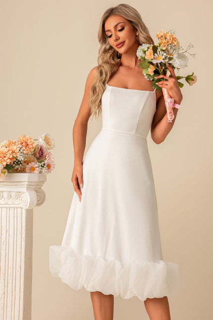 Robe Midi Bleu Ciel À Volants