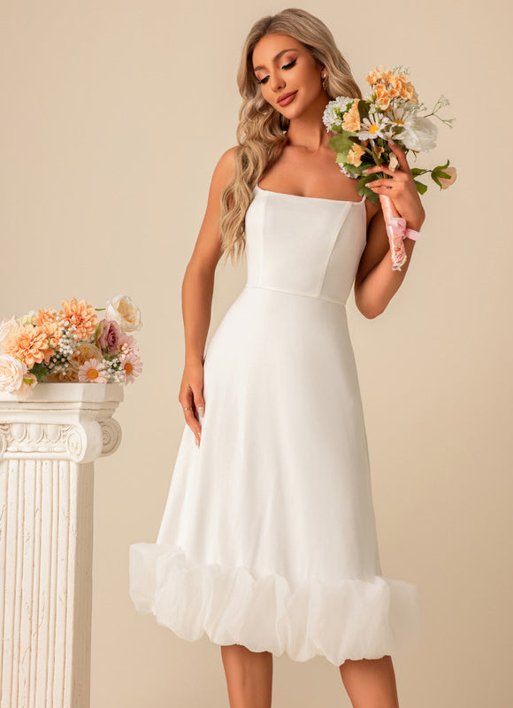 Robe Midi Bleu Ciel À Volants