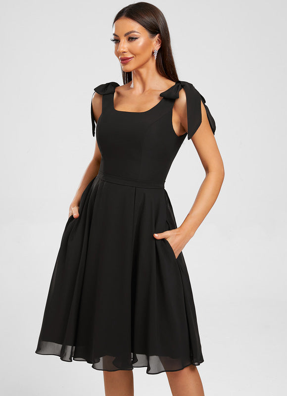 Robe Midi Noir Fluide - gallery 5