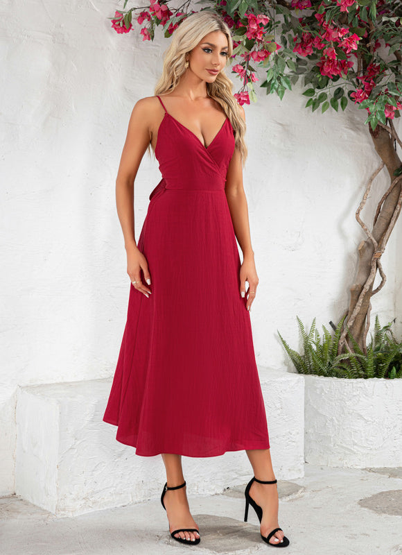 Robe Midi Élégance Rubis Éthérée - gallery 1