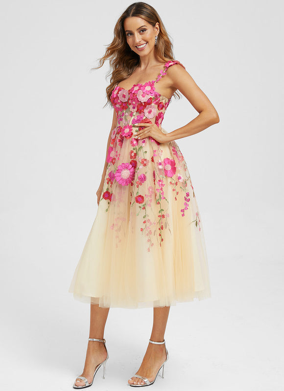 Robe Midi Florale Étoilée - gallery 5