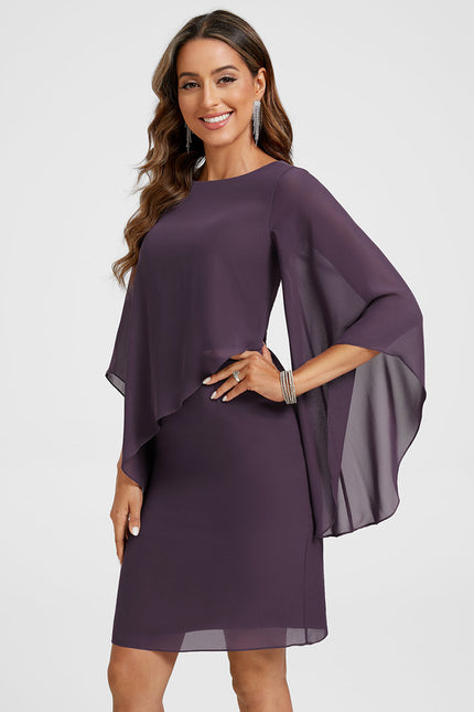 Robe Midi Drapée Prune