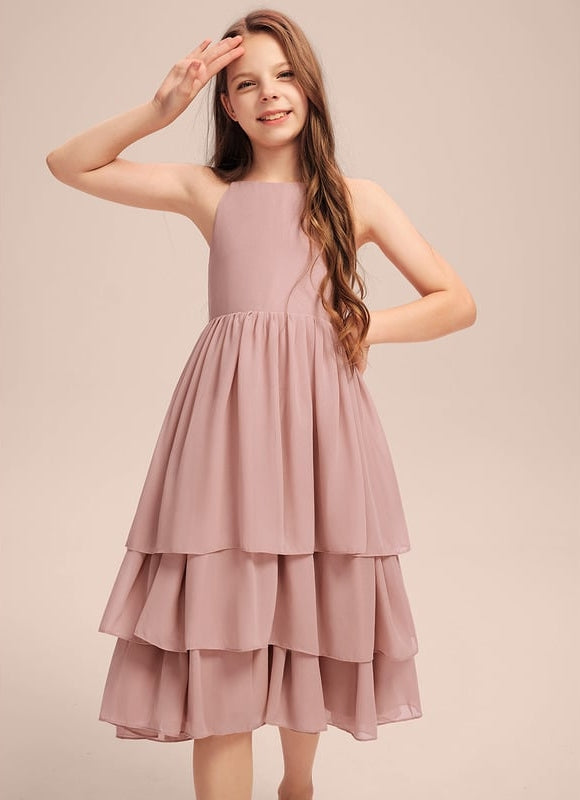 Robe Midi Volante Rose - gallery 4