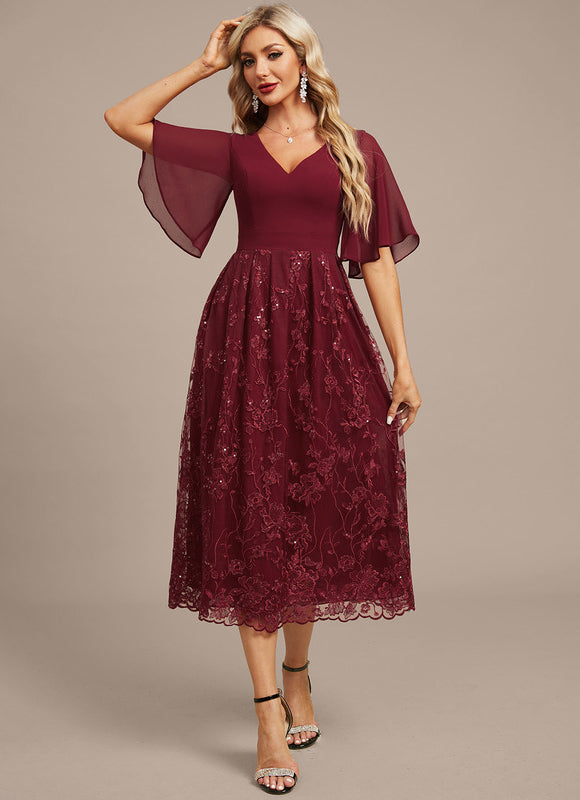 Robe Midi Émeraude Brodée - gallery 1