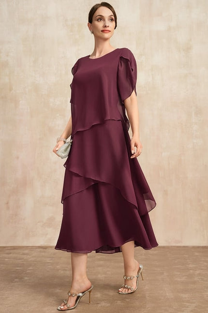Robe Midi Cascade Bordeaux - gallery 4