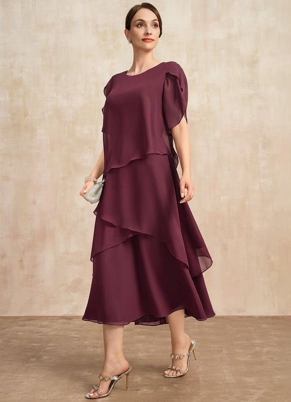 Robe Midi Cascade Bordeaux - gallery 4