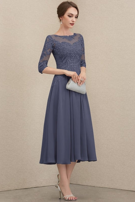 Robe Midi Élégance Grise Chic - gallery 6