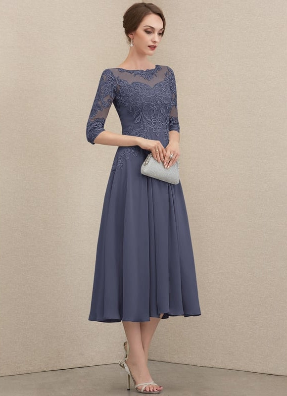 Robe Midi Élégance Grise Chic - gallery 6