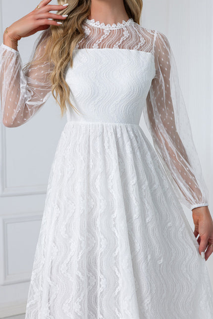 Robe Midi Dentelle Blanche - gallery 3