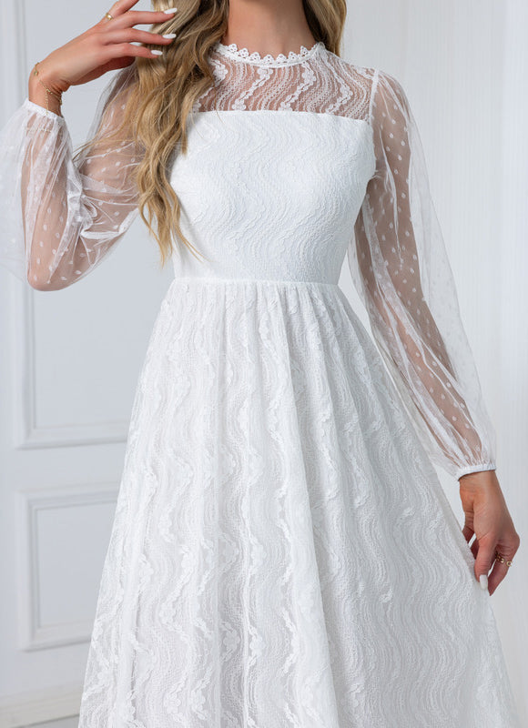 Robe Midi Dentelle Blanche - gallery 3