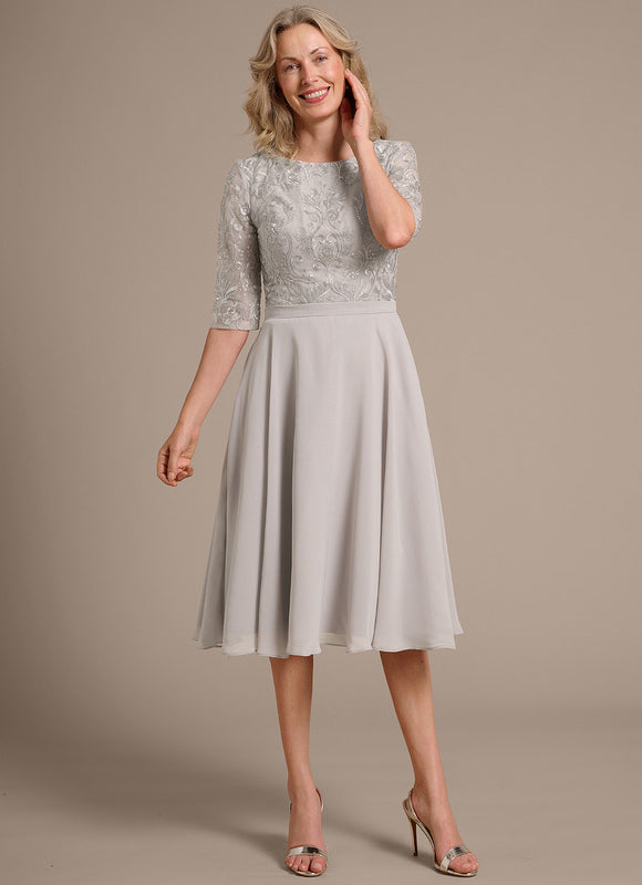 Robe Midi Élégante Mousseline - gallery 3