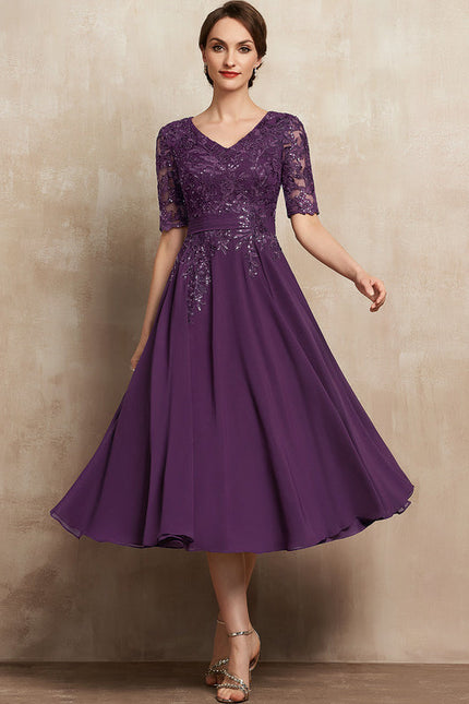 Robe Midi Violet Élégante