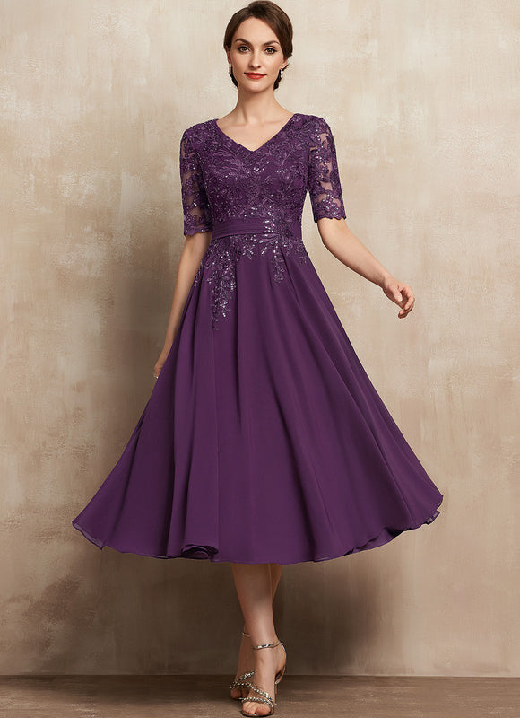 Robe Midi Violet Élégante