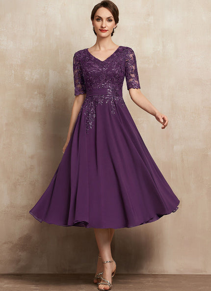 Robe Midi Violet Élégante