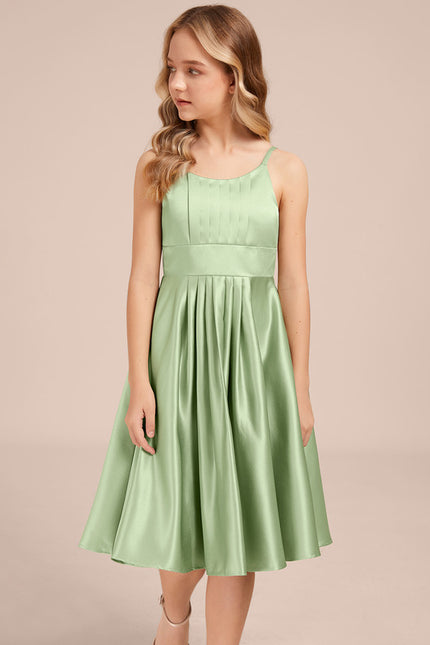 Robe Midi Satin Vert Tendre - gallery 4