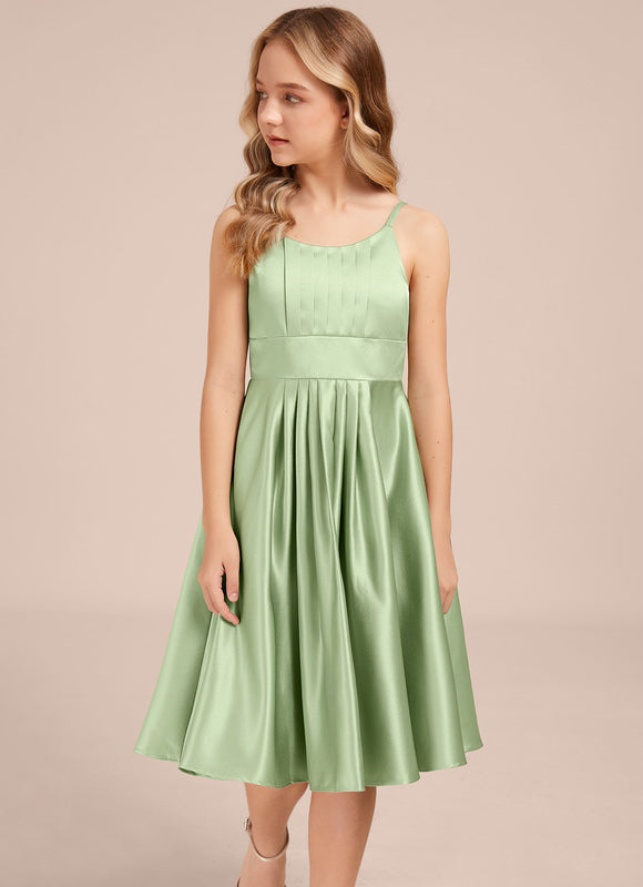 Robe Midi Satin Vert Tendre - gallery 4