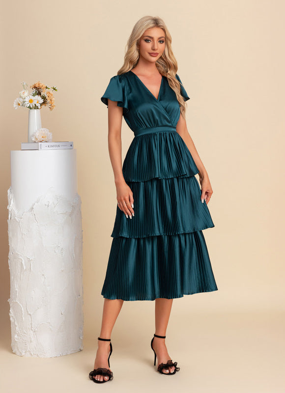 Robe Midi Plissée Satinée - gallery 5