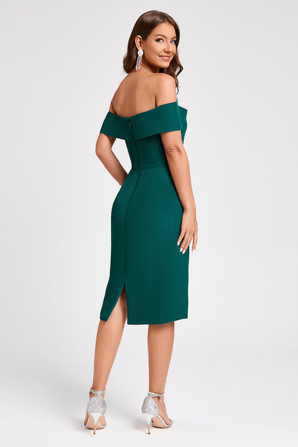 Robe Midi Émeraude Drapée - gallery 1