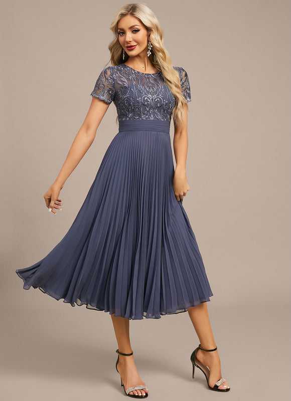 Robe Midi Plissée Nuit - gallery 5