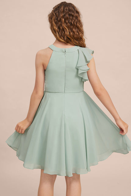 Robe Midi Mousseline Verte - gallery 7