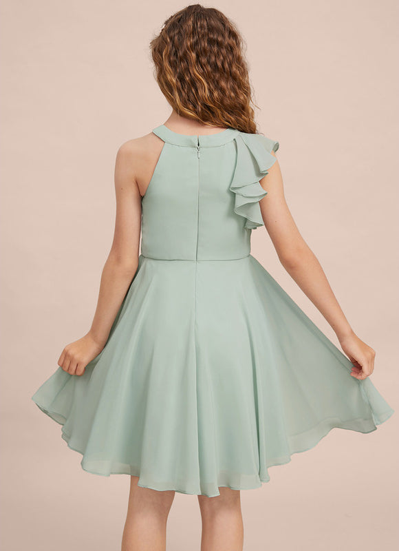 Robe Midi Mousseline Verte - gallery 7