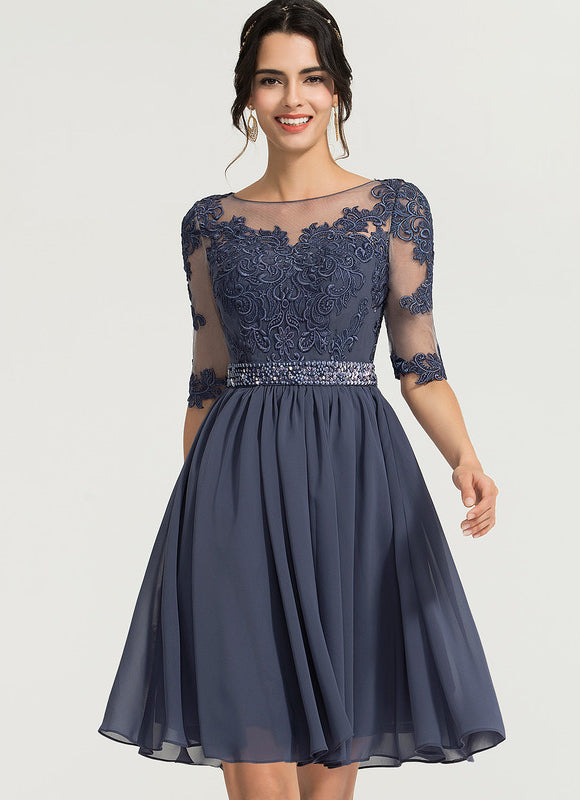 Robe Midi Chiffon Perlée