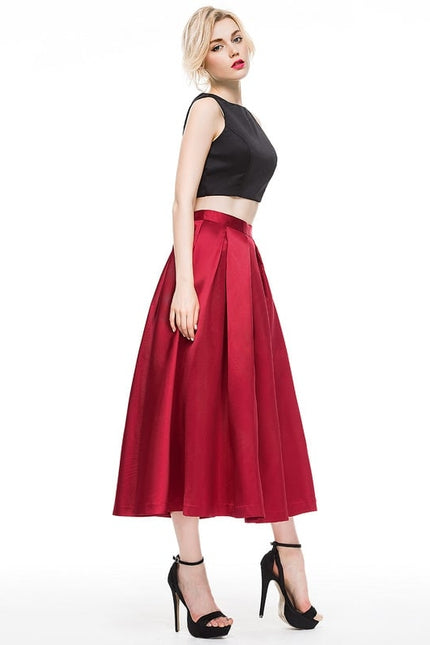 Robe Midi Satin Rouge - gallery 4