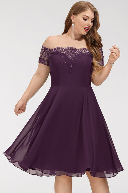 Robe Midi Élégance Pourpre Aérienne - gallery 6