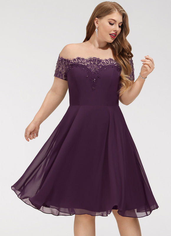 Robe Midi Élégance Pourpre Aérienne - gallery 6