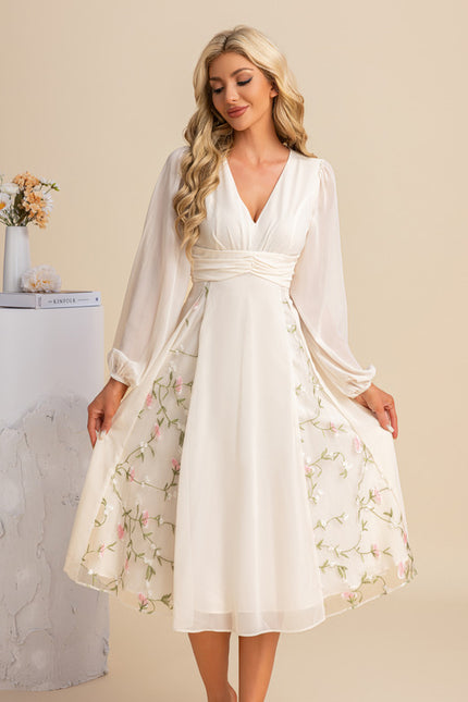 Robe Midi Midi Florale Élégante - gallery 2