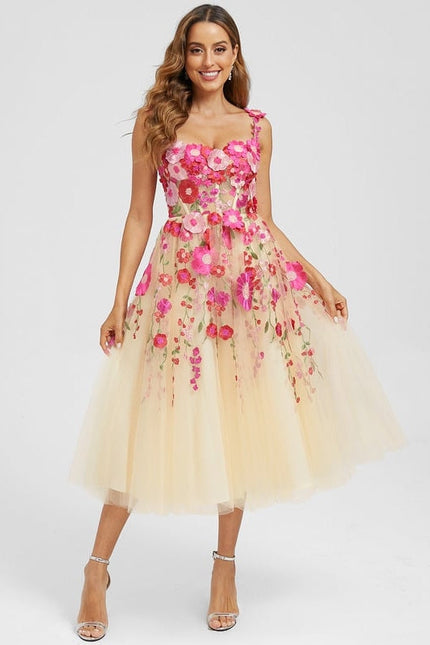 Robe Midi Florale Étoilée - gallery 4