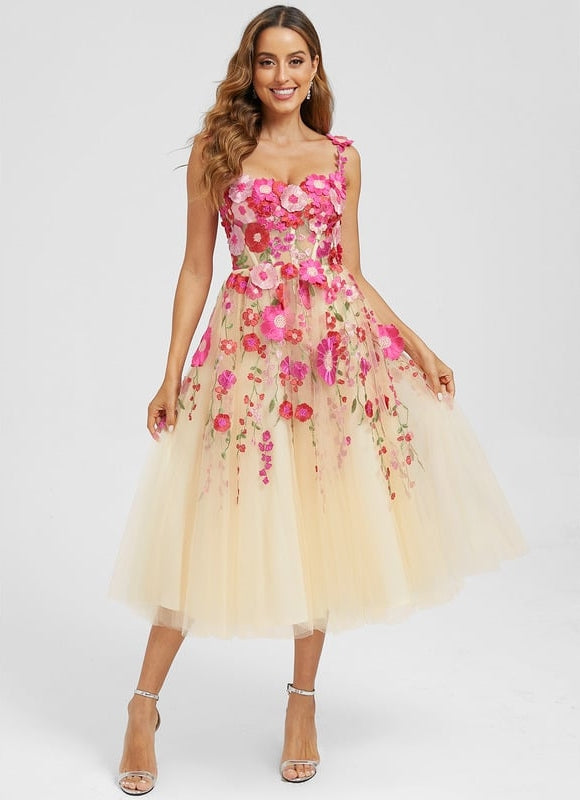 Robe Midi Florale Étoilée - gallery 4