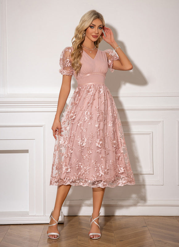Robe Midi En Tulle Brodé - gallery 5