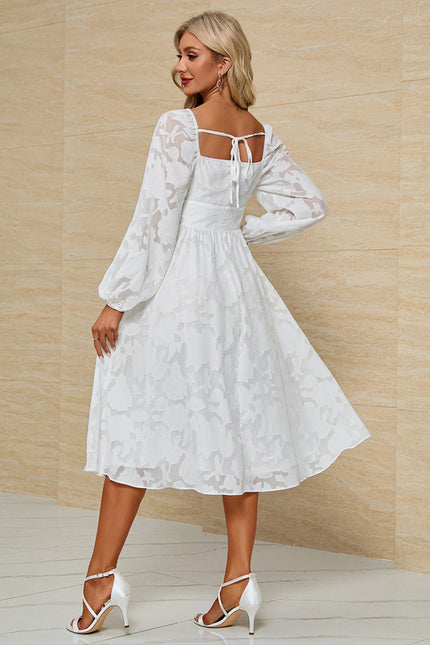 Robe Midi Blanche Aérienne - gallery 1
