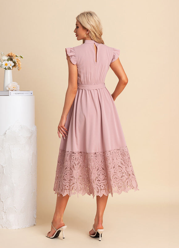 Robe Midi Midi Dentelle Ajustée - gallery 2