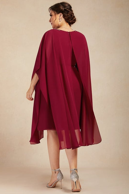 Robe Midi Ailée Bordeaux - gallery 8