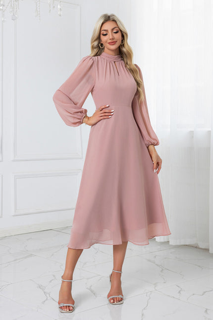 Robe Midi Fluide Rose Pâle